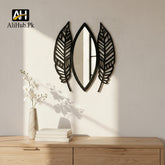 Wooden Leaf Shape Decorative Acrylic Mirror